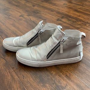 Crime London Silver Sparkly High Top Shoes